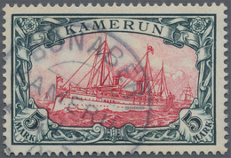 Deutsche Kolonien - Kamerun: 1900, 5 Mark Querformat Gebraucht Mit Einkreisstempel "BONABERI 4/3 0(. - Camerún