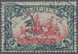 Deutsche Kolonien - Kamerun: 1905. 5 Mk. Grünschwarz/rot Mit Wasserzeichen Rauten, Sehr Schönes Beda - Camerun