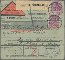 Deutsche Kolonien - Kamerun: 1913, DR-Nachnahme-Paketkarte Mit 3x 60 Pf Germania (1x Rücks.) Mit PER - Kamerun
