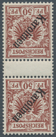Deutsche Kolonien - Karolinen: 1899, 50 Pfg. Mit Diagonalem Aufdruck Im Senkrechten Zwischenstegpaar - Carolinen