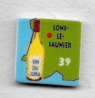 Féve  Ville  MISEREY  ( 25 ), Boisson  VIN  DU  JURA, LONS  LE  SAUNIER  ( 39 )  Verso  AU  MISEROULEY  GOURMET - Région