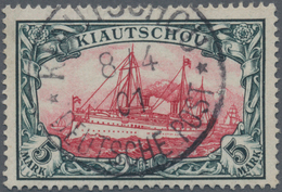Deutsche Kolonien - Kiautschou: 1901, 5 Mark Querformat Gebraucht Mit Einkreisstempel "KIAUTSCHOU 8/ - Kiautschou