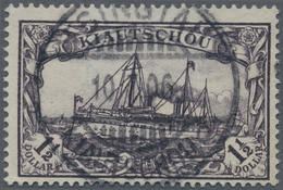 Deutsche Kolonien - Kiautschou: 1905, 1 1/2 Dollar Kaiseryacht Querformat Gebraucht Mit Zentrisch Au - Kiautschou