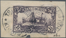 Deutsche Kolonien - Kiautschou: 1905, 1 1/2 $ Kaiseryacht Ohne Wasserzeichen, Zähnung A, Auf Briefst - Kiautschou