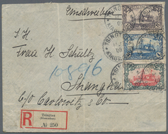 Deutsche Kolonien - Kiautschou: 1905, 1 $, 1 1/2 $ Und 2 1/2 $ Kaiseryacht Mit Wasserzeichen Auf übe - Kiautschou