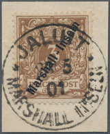 Deutsche Kolonien - Marshall-Inseln: 1899, 3 Pfg. Orangebraun, Gebraucht Auf Briefstück Mit Zentrisc - Isole Marshall