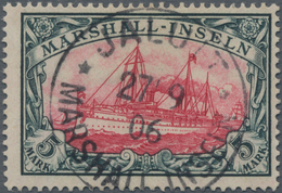Deutsche Kolonien - Marshall-Inseln: 1901, 5 Mark Kaiseryacht, Querformat Gebraucht Mit Zentrischem - Marshall-Inseln