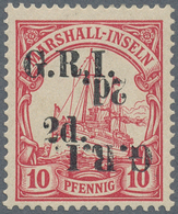 Deutsche Kolonien - Marshall-Inseln - Britische Besetzung: 1914: 2 D. Auf 10 Pf. Dunkelkarminrot Mit - Marshall-Inseln