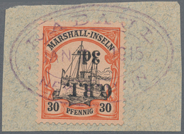 Deutsche Kolonien - Marshall-Inseln - Britische Besetzung: 1914: 3. Auf 30 Pf. Orange/schwarz Auf Ge - Isole Marshall