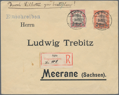 Deutsche Kolonien - Samoa: 1906, 30 Und 40 Pfg. Kaiseryacht Auf Vordruck Einschreiben/Eilboten Ab "A - Samoa