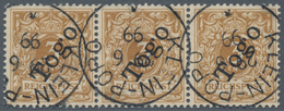 Deutsche Kolonien - Togo: 1897, 3 Pf Hellocker Im Waager 3er-Streifen Mit 3x K1 Klar Klein-Popo Entw - Togo