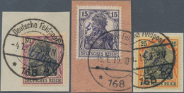 Deutsche Besetzung I. WK: Postgebiet Ober. Ost - Libau: 1919, Freimarken 15 Pf., 25 Pf. Und 50 Pf. M - Occupation 1914-18