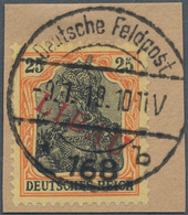 Deutsche Besetzung I. WK: Postgebiet Ober. Ost - Libau: 1919, 25 Pf. Rotorange/schwarz Auf Gelbweiß - Besetzungen 1914-18