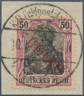 Deutsche Besetzung I. WK: Postgebiet Ober. Ost - Libau: 1919, Deutsche Marken In Germania-Zeichnung, - Besetzungen 1914-18
