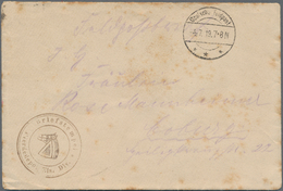 Feldpost 1. Weltkrieg: 1919, Feldpostbrief (stockig) Mit Briefstempel "Pferdedepot Eis. Div." Und St - Autres & Non Classés