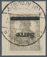 Deutsche Abstimmungsgebiete: Saargebiet: 1920, 2 Pf Gelbgrau Mit KOPFSTEHENDEM AUFDRUCK Sauber Entwe - Used Stamps