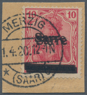 Deutsche Abstimmungsgebiete: Saargebiet: 920, 10 Pf Germania Mit DOPPELTEM AUFDRUCK Sauber Gestempel - Used Stamps