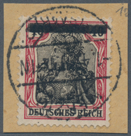 Deutsche Abstimmungsgebiete: Saargebiet: 1920, 40 Pf Germania Mit KOPFSTEHENDEM AUFDRUCK Klar Und Ze - Used Stamps