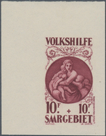 Deutsche Abstimmungsgebiete: Saargebiet: 1928, Volkshilfe: Gemälde (I) 10 F + 10 F, Ungezähntes ESSA - Usati