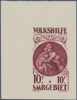 Deutsche Abstimmungsgebiete: Saargebiet: 1928, Volkshilfe: Gemälde (I) 10 F + 10 F, Ungezähntes ESSA - Usados