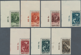 Deutsche Abstimmungsgebiete: Saargebiet: 1929, Volkshilfe: Gemälde II, 40 C - 10 Fr, 7 Postfrische E - Used Stamps