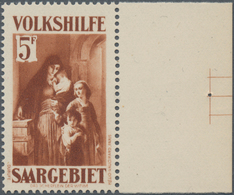 Deutsche Abstimmungsgebiete: Saargebiet: 1931: Volkshilfe Gemälde (IV) 5 Fr (+ 5 Fr) Schwärzlichbrau - Gebraucht