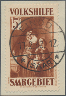 Deutsche Abstimmungsgebiete: Saargebiet: 1931: Volkshilfe Gemälde (IV) 5 Fr (+ 5 Fr) Schwärzlichbrau - Usati