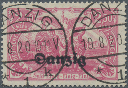 Danzig: 1920, Freimarke 2,50 M. In Der Seltenen Farbe ROSAKARMIN Mit Zeitgerechtem Stempel "DANZIG * - Otros & Sin Clasificación