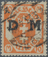 Danzig - Dienstmarken: 1923, 10 M Rötlichorange, Wz. X, Zeitgerecht Gestempelt, "echt Und Einwandfre - Other & Unclassified