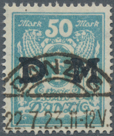 Danzig - Dienstmarken: 1923, Staatswappen, 50 Pf Mittelgrünlichblau Mit Aufdruck "D M", Zeitgerecht - Otros & Sin Clasificación