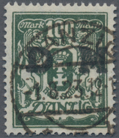 Danzig - Dienstmarken: 1923, 100 Pf Blau Entwertet Mit "DANZIG * 5b" Echt Und Tadellos, Fotoattest B - Autres & Non Classés