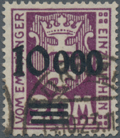 Danzig - Portomarken: 1923, 10.000 Auf 20 M. Dunkel(violett)purpur Mit Glänzendem Aufdruck, Zeitgere - Other & Unclassified