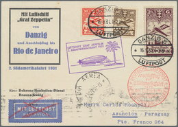 Danzig - Flugpost: 1932, LUPOSTAFAHRT, Bordpostkarte Mit Blauem Bestätigungsstempel Und Ankunftsstem - Autres & Non Classés