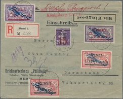 Memel: 1922, Flugpostausgabe 3 M Auf 60 C, Perfekt Zentriertes Exemplar Mit Zusatzfrankatur Auf Luft - Memel (Klaipeda) 1923