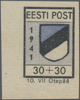 Dt. Besetzung II WK - Estland - Odenpäh (Otepää): 1941, Freimarkenausgabe Wappen, 30+30 Kop. Type I - Bezetting 1938-45