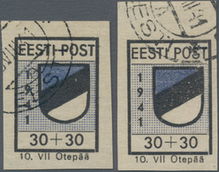 Dt. Besetzung II WK - Estland - Odenpäh (Otepää): 1941, Freimarkenausgabe Wappen, 30+30 Kop., Twei G - Occupation 1938-45