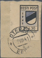 Dt. Besetzung II WK - Estland - Odenpäh (Otepää): 1941, Freimarkenausgabe Wappen, 30+30 Kop. In Type - Besetzungen 1938-45