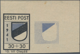 Dt. Besetzung II WK - Estland - Odenpäh (Otepää): 1941, Freimarkenausgabe Wappen, 30+30 Kop. Type II - Besetzungen 1938-45