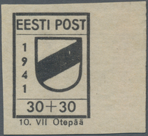 Dt. Besetzung II WK - Estland - Odenpäh (Otepää): 1941, Freimarkenausgabe Wappen, 30+30 Kop. Ohne Gu - Ocupación 1938 – 45