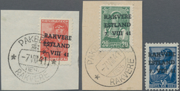 Dt. Besetzung II WK - Estland - Wesenberg (Rakvere): 1941, Drei Marken Der Sowjetunion Mit Privatem - Otros & Sin Clasificación