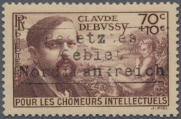 Dt. Besetzung II WK - Frankreich - Dünkirchen: 1940, 70 C. + 10 C. Purpurbraun "Debussy" Mit Aufdruc - Occupazione 1938 – 45