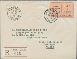 Dt. Besetzung II WK - Frankreich - St. Nazaire: 1945, Drei R-Briefe Mit Geührenzetteln In Den Angege - Bezetting 1938-45