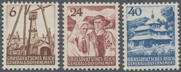Dt. Besetzung II WK - Generalgouvernement: 1944, 3 Nicht Verausgabte Werte "Land Und Leute", Tadello - Ocupación 1938 – 45