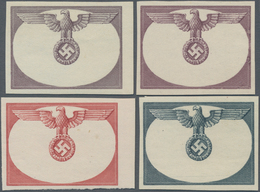 Dt. Besetzung II WK - Generalgouvernement - Dienstmarken: 1940. Lot Mit 4 Versch. Ungezähnten Phasen - Occupation 1938-45