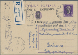 Dt. Besetzung II WK - Laibach - Ganzsachen: 1944, 0,50 L Auf 50 Violett Ganzsachenkarte Per Einschre - Ocupación 1938 – 45