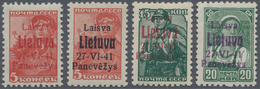 Dt. Besetzung II WK - Litauen - Ponewesch (Panevezys): Vier Verschiedene Marken Je Mit Aufdruckfehle - Ocupación 1938 – 45