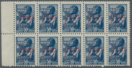 Dt. Besetzung II WK - Litauen - Ponewesch (Panevezys): 1941 30 K. Blau Mit Aufdruck In Rot, Linker R - Besetzungen 1938-45