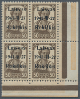 Dt. Besetzung II WK - Litauen - Rakischki (Rokiskis): 1941 50 K. Brown Im Unteren Rechten Eckrand-4e - Besetzungen 1938-45