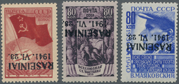 Dt. Besetzung II WK - Litauen - Rossingen (Raseiniai): Kompletter Satz Der Drei Sondermarken Zu 80 K - Besetzungen 1938-45
