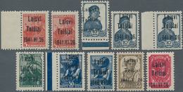 Dt. Besetzung II WK - Litauen - Telschen (Telsiai): Gruppe Von 10 Marken Mit Aufdruckfehlern, Dabei - Occupazione 1938 – 45